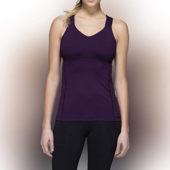 Lululemon Push Your Limits CrissCross Razorback Deep Purple Tank Size 6 EUC $40 - Picture 9 of 10